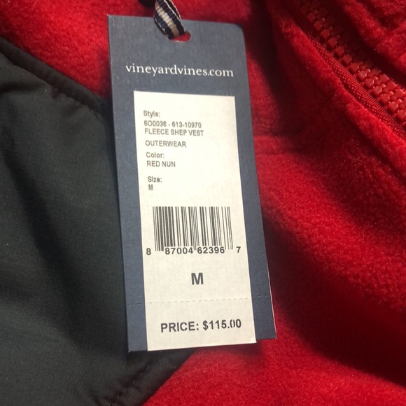 NWT, Vineyard Vines, men’s fleece vest medium - Picture 5 of 6